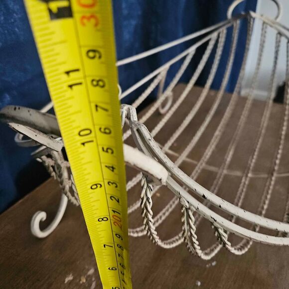 Beige Metal Fruit Basket 16" X 11" X 23" - Picture 5 of 5